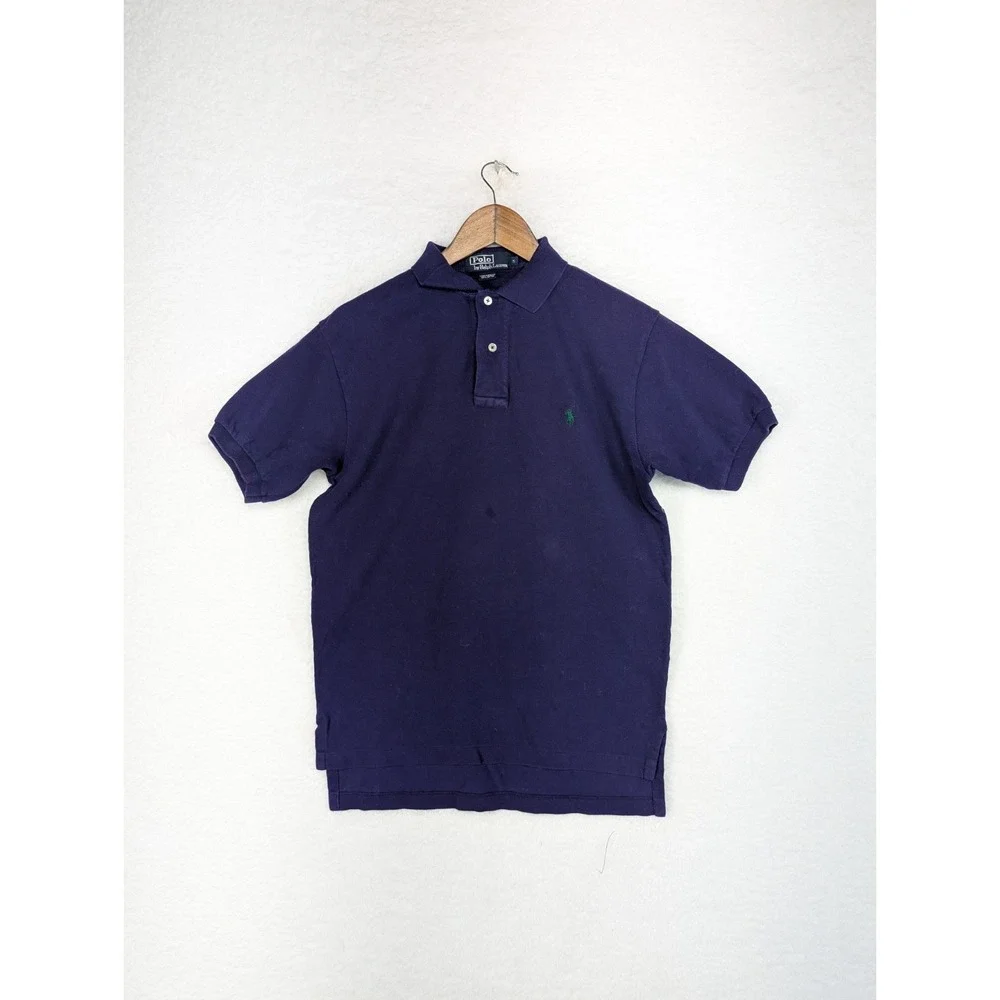 Ralph Lauren Polo Shirt Men's Purple Green‎ Pony Casual Short Sleeve Small